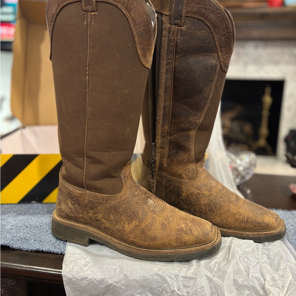 Brown Leather Justin’s Snake resistant Men's Boots - Picture 2 of 12